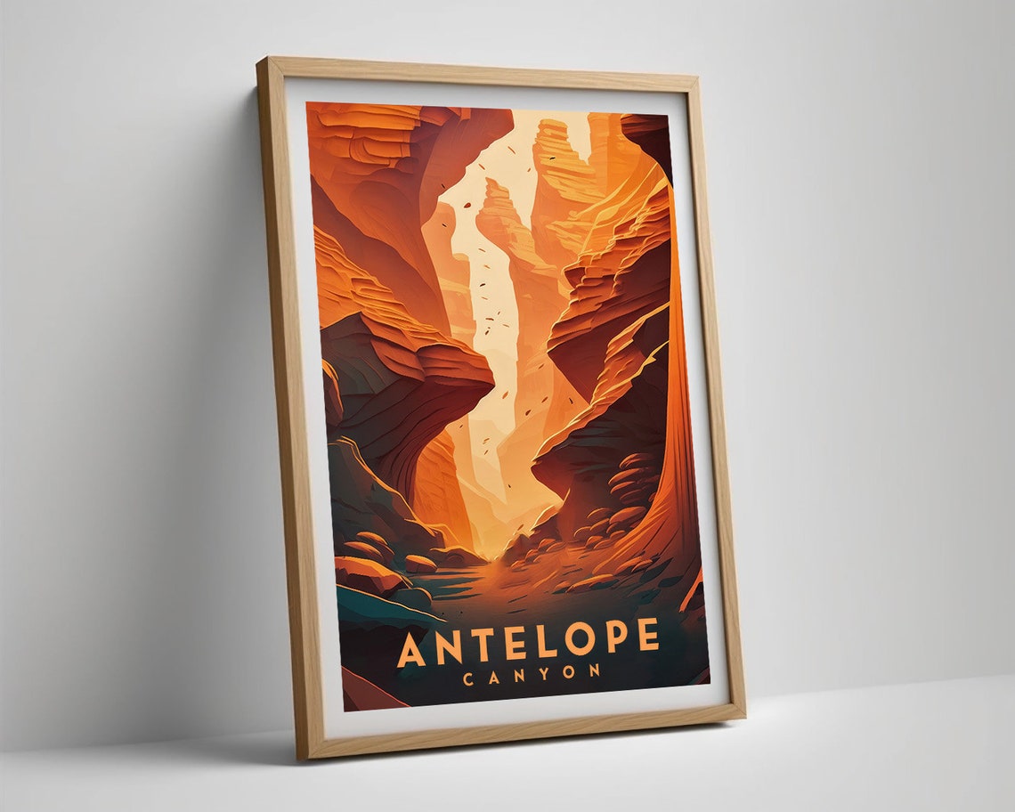 Antelope Canyon Arizona Slot Canyon Light Vintage Travel Poster - Image 5
