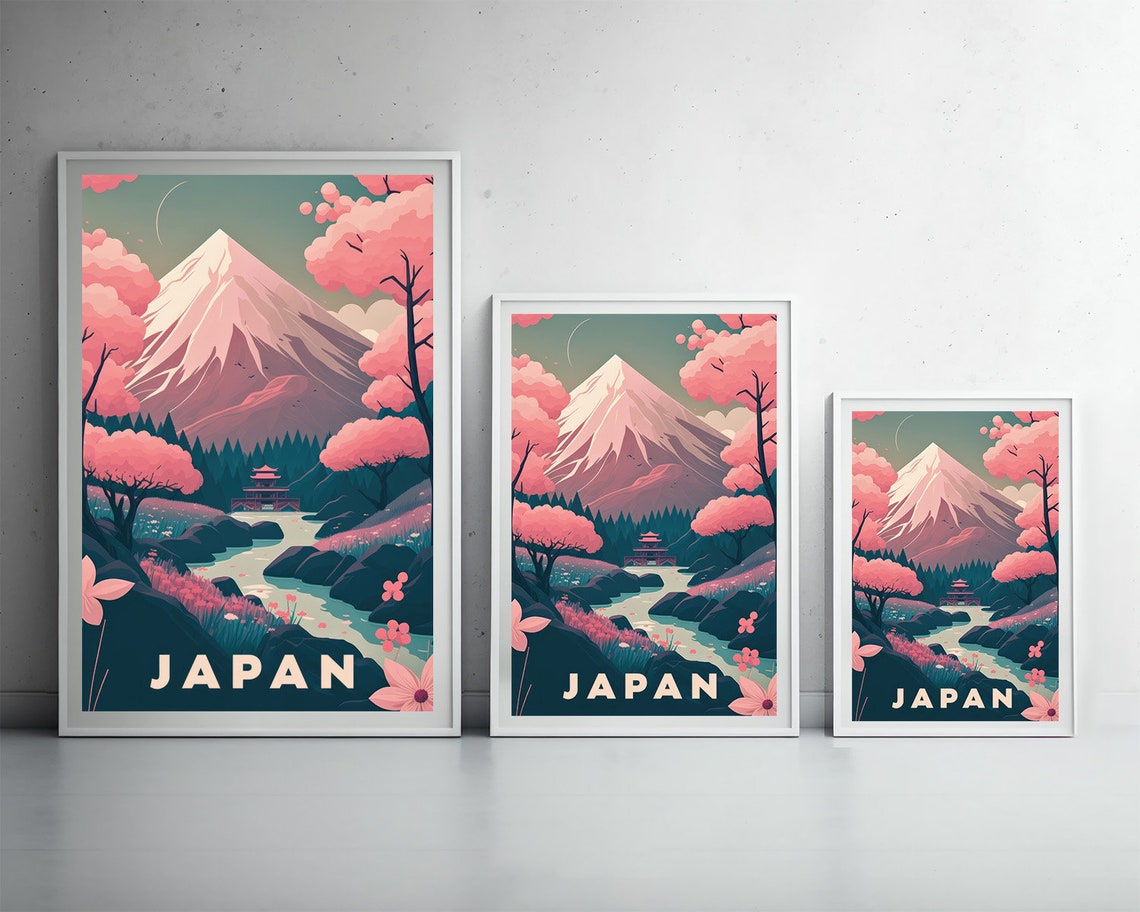 Mount Fuji Japan Travel Poster Japan Wall Art Print Mt Fuji Japan Painting Mt Fuji Japan Illustration Japan Watercolor Home Decor - Image 4