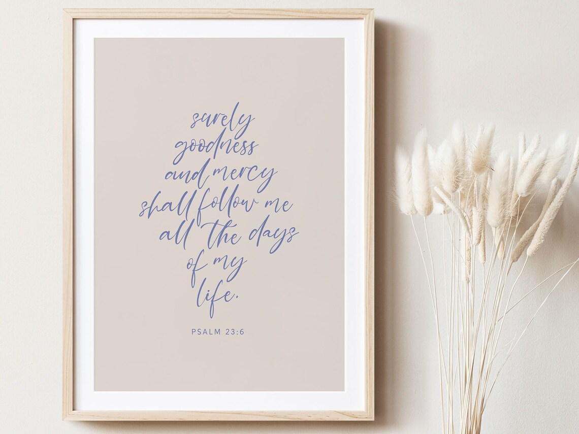 Psalm 23:6 Scripture Verse Art Print, Modern Typography - Image 3