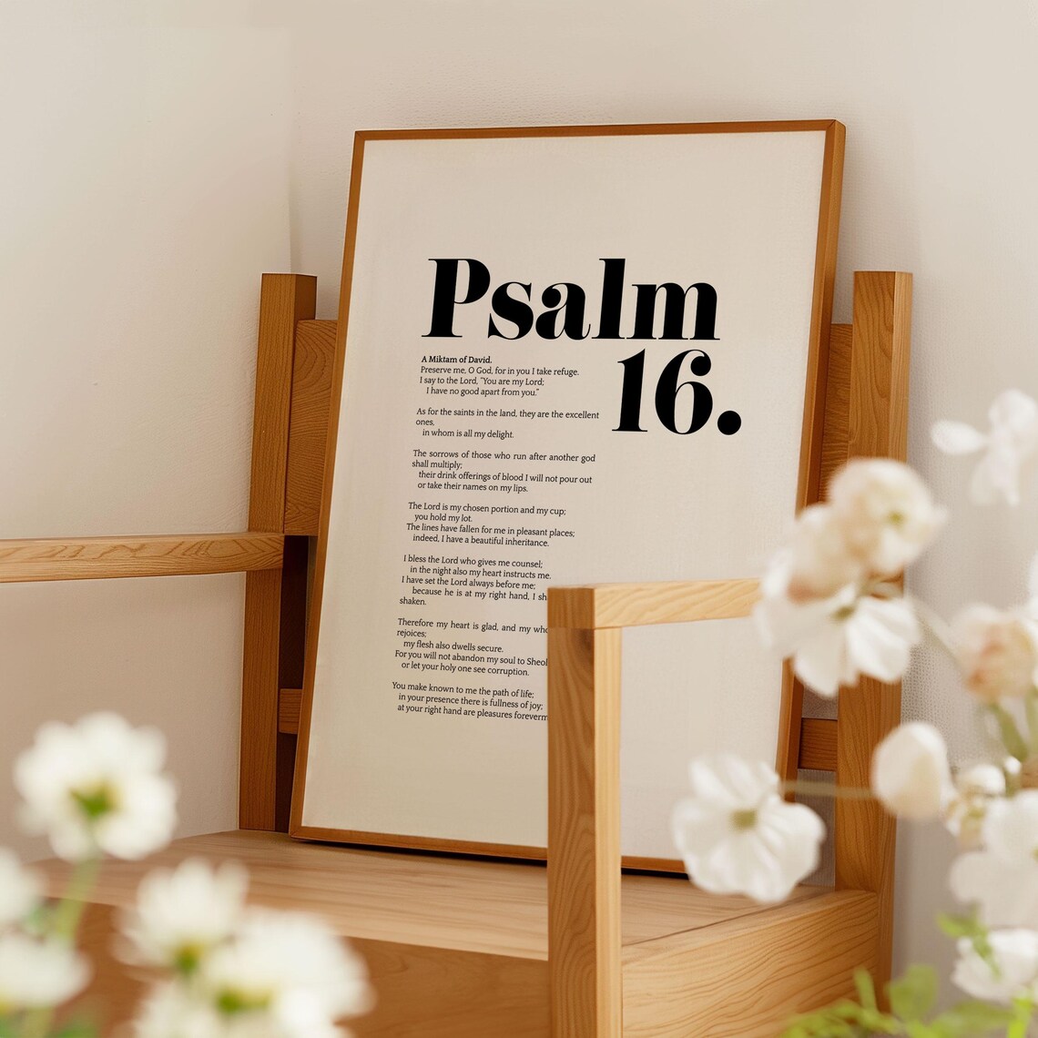 Psalm 16 Bible Verse, Modern Scripture Art Print - Image 4