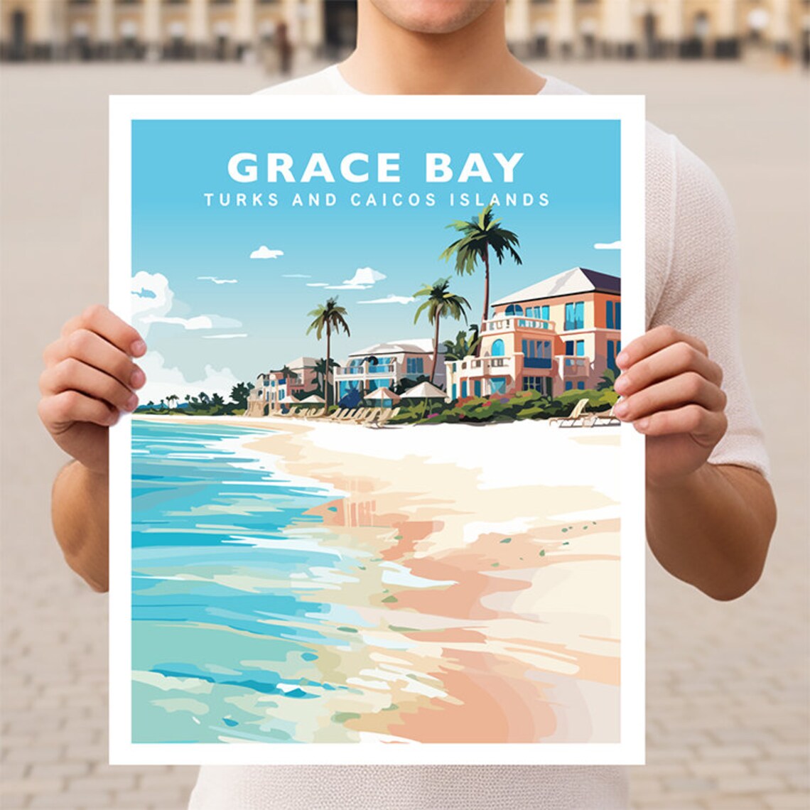 Grace Bay Turks And Caicos Islands Travel Poster