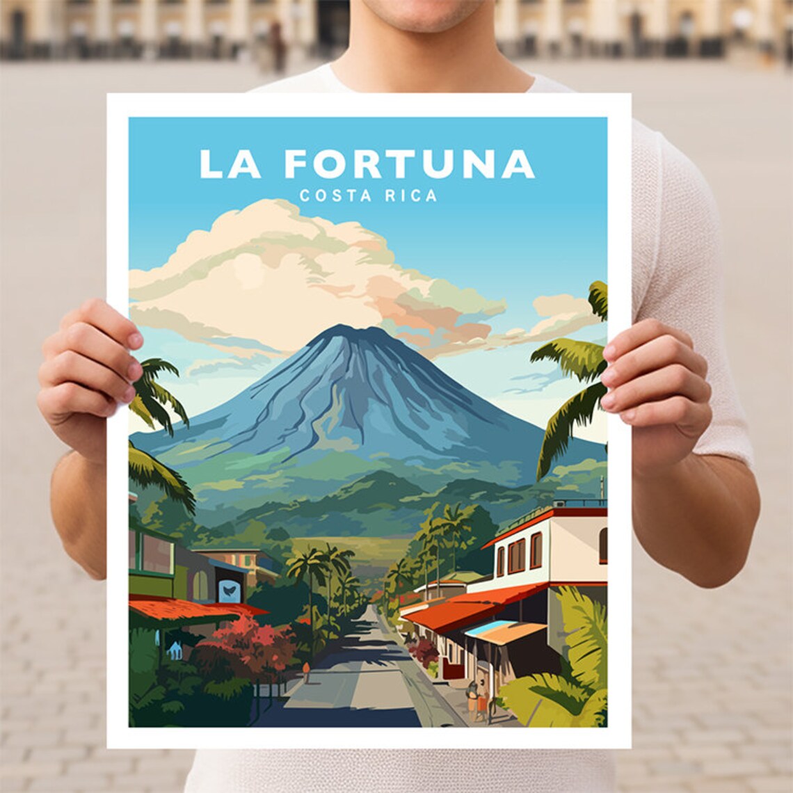La Fortuna Costa Rica Travel Poster, Latin America