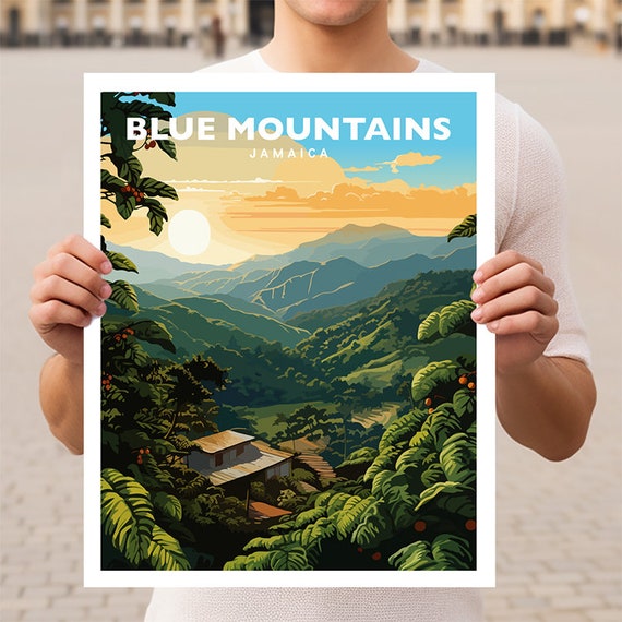 Blue Mountains Jamaica Travel Wall Art Poster Print