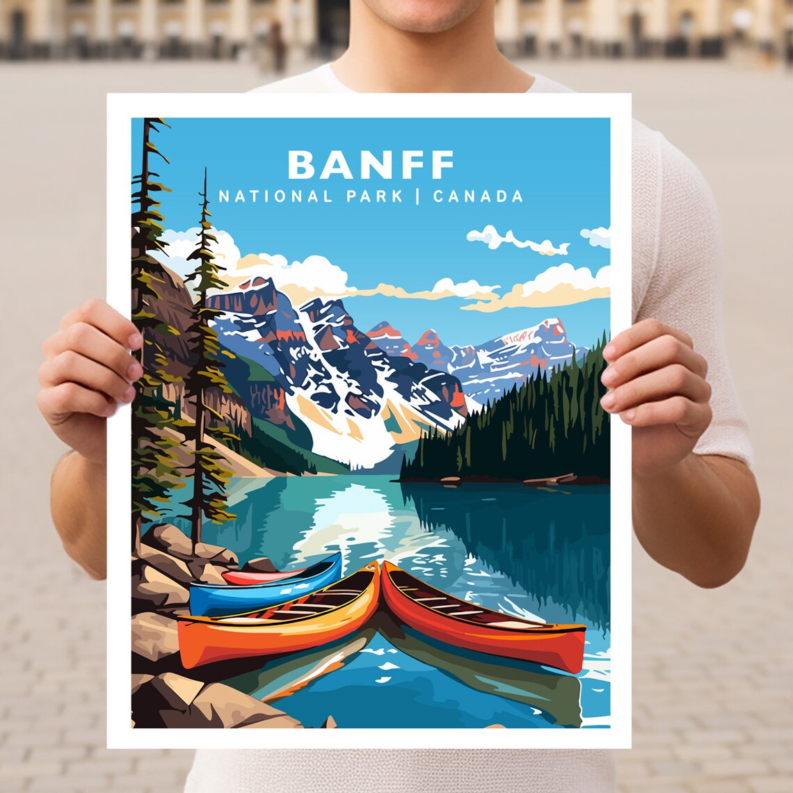 Banff National Park Canada Moraine Lake Travel Poster
