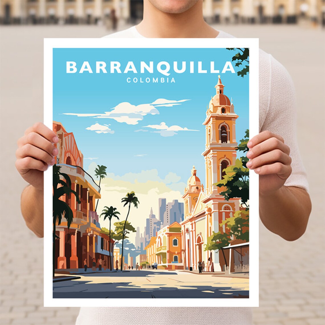 Barranquilla Colombia Travel Poster, City Wall Art