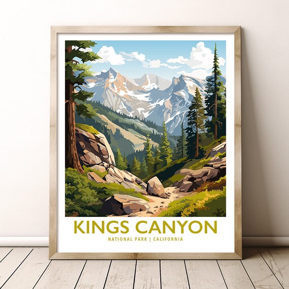 Kings Canyon National Park California Sierra Peaks Vintage Poster