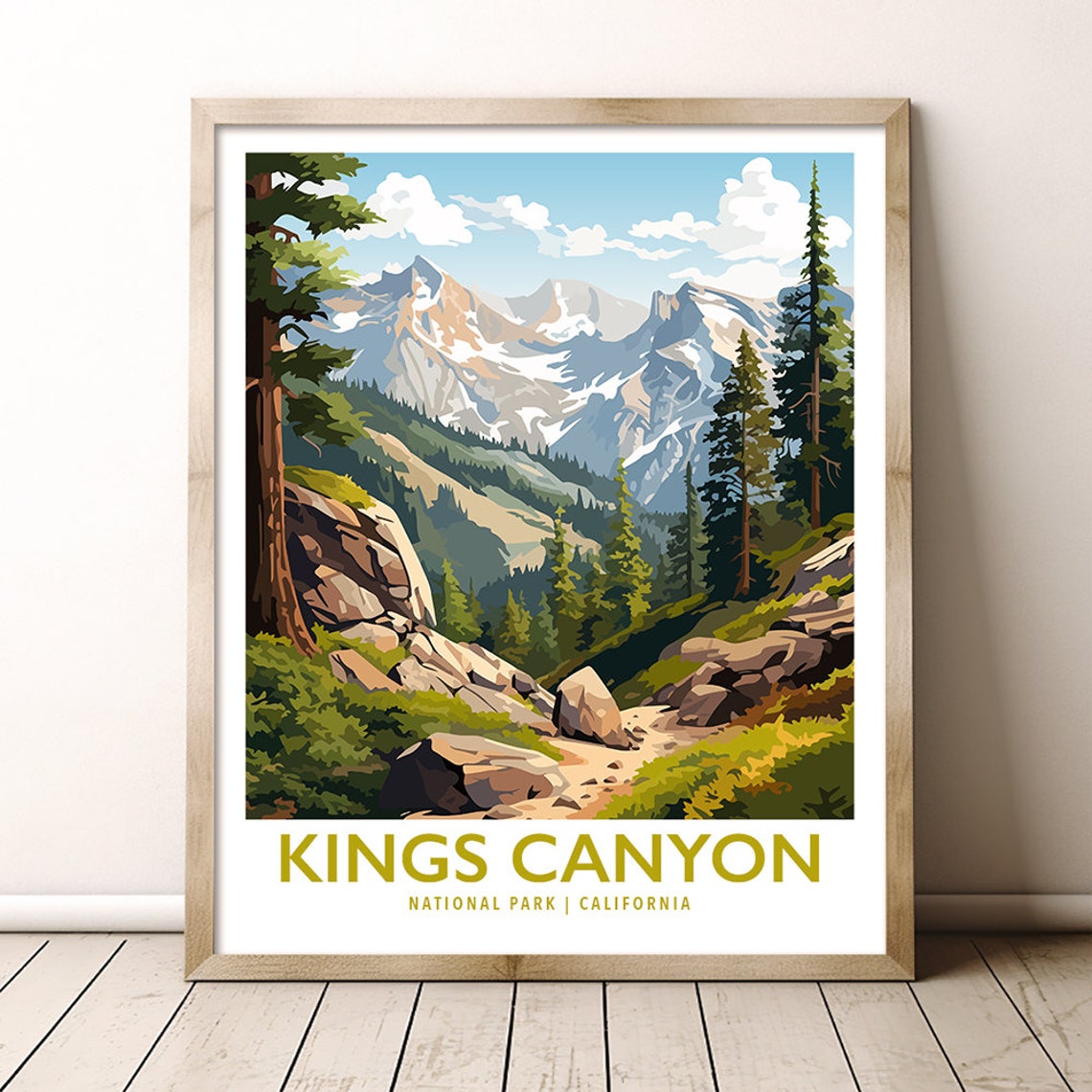 Kings Canyon National Park California Sierra Peaks Vintage Poster