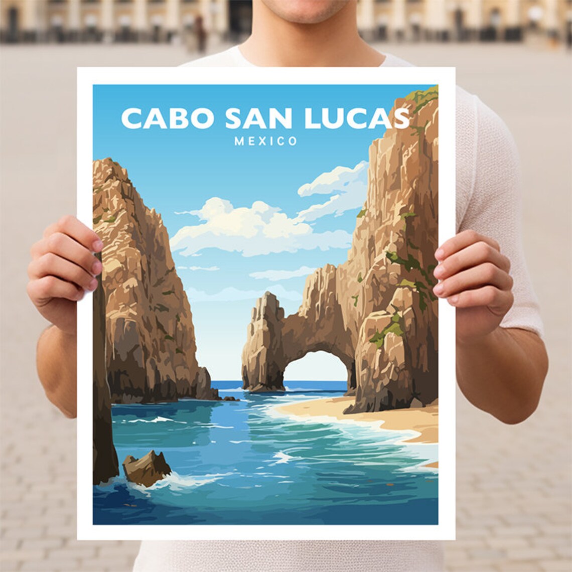 Cabo San Lucas Mexico Travel Poster, Baja California Sur