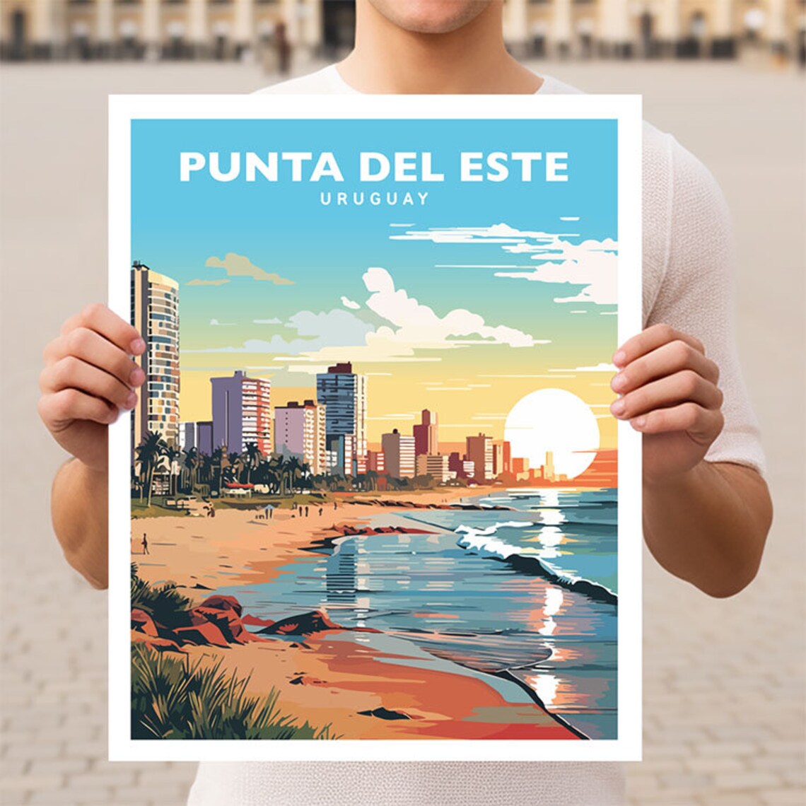 Punta Del Este Uruguay Travel Poster, Wall Art Print