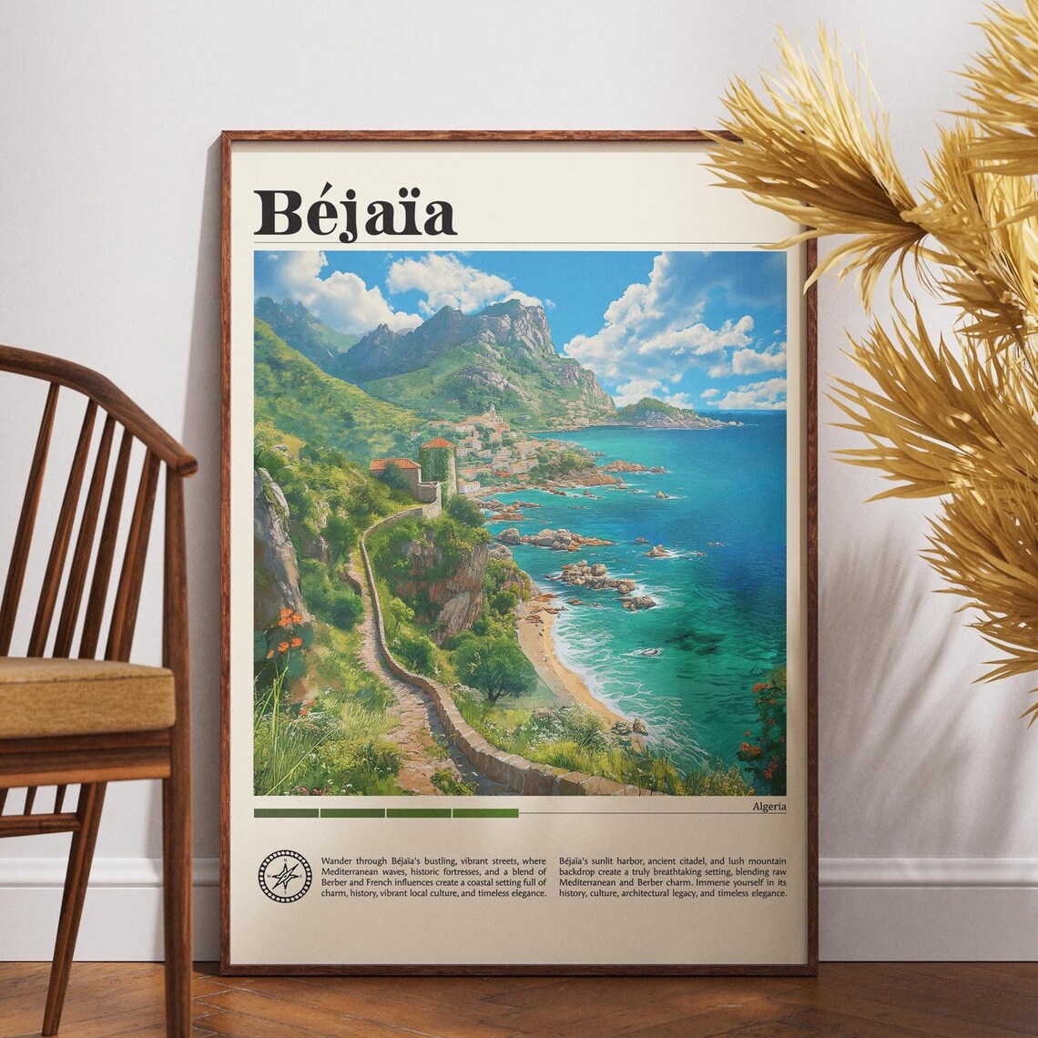 Bejaia Algeria Mediterranean Coast Citadel Africa Travel Poster