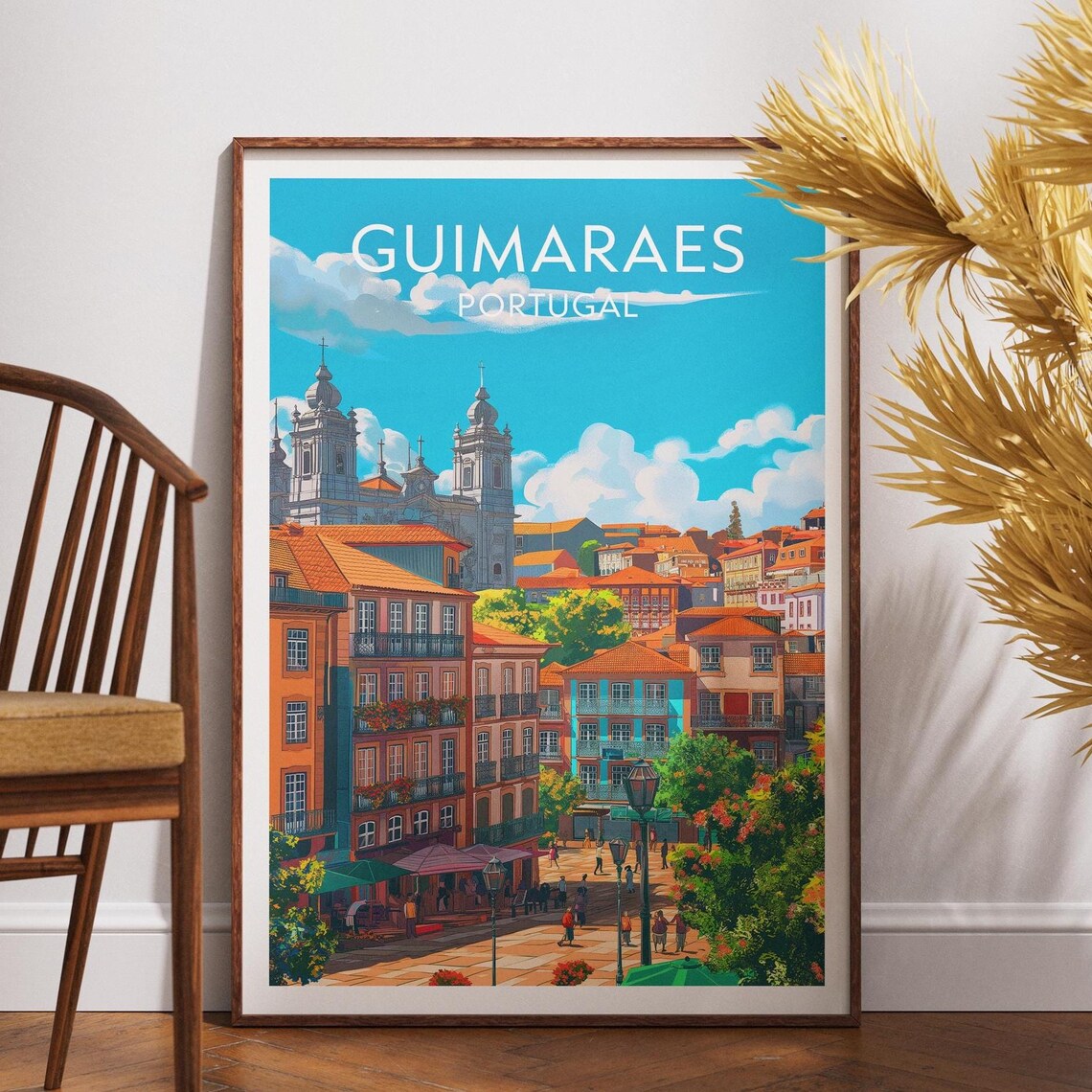 Guimaraes Travel Poster, Portugal Europe