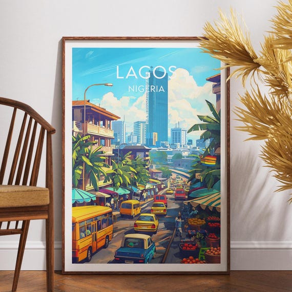 Lagos Travel Print Nigeria Poster Wall Art Africa