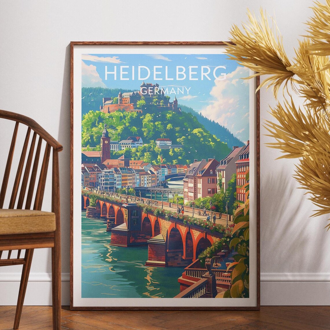 Heidelberg Travel Poster, Germany Europe