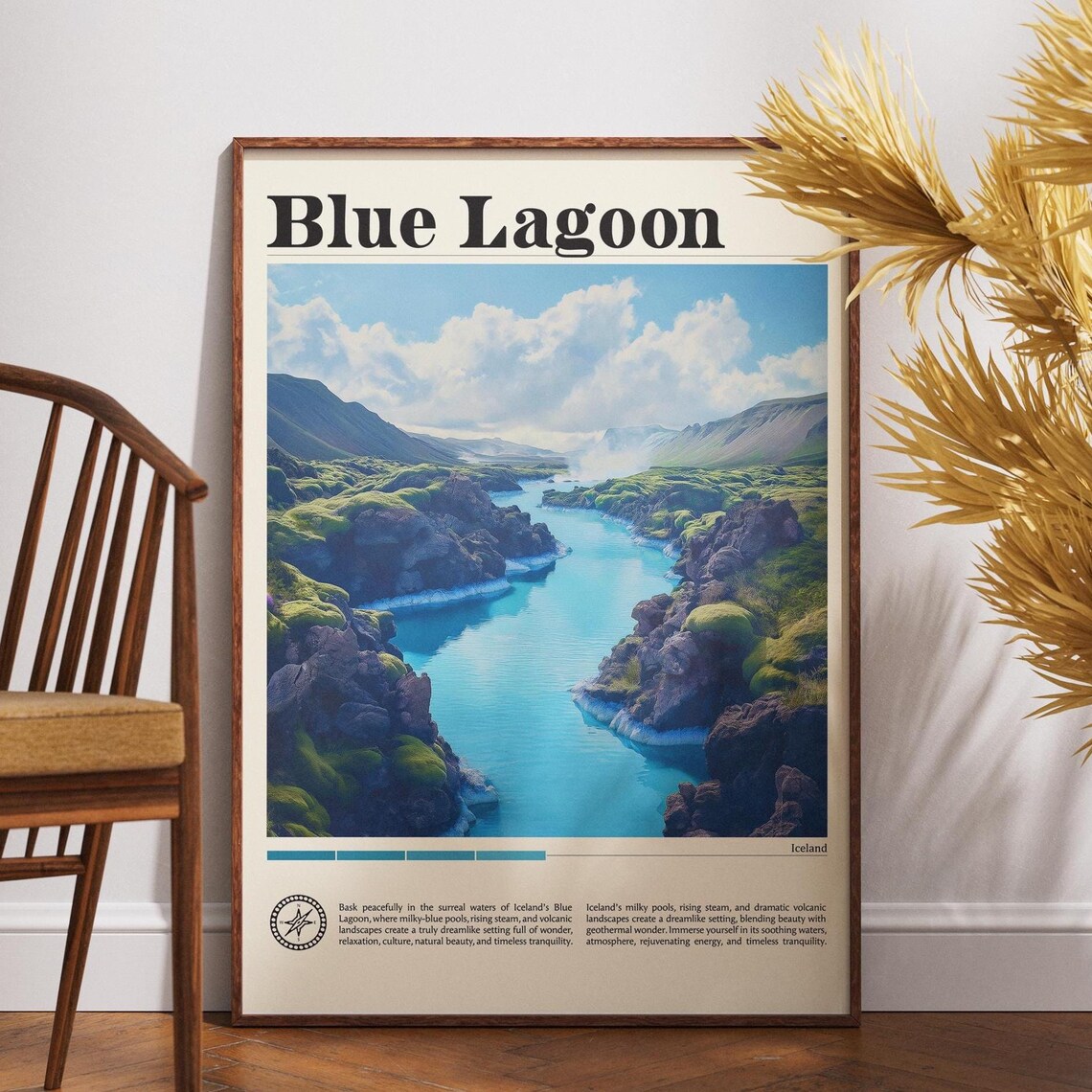 Blue Lagoon Iceland Vintage Hot Spring Milky Blue Waters Poster