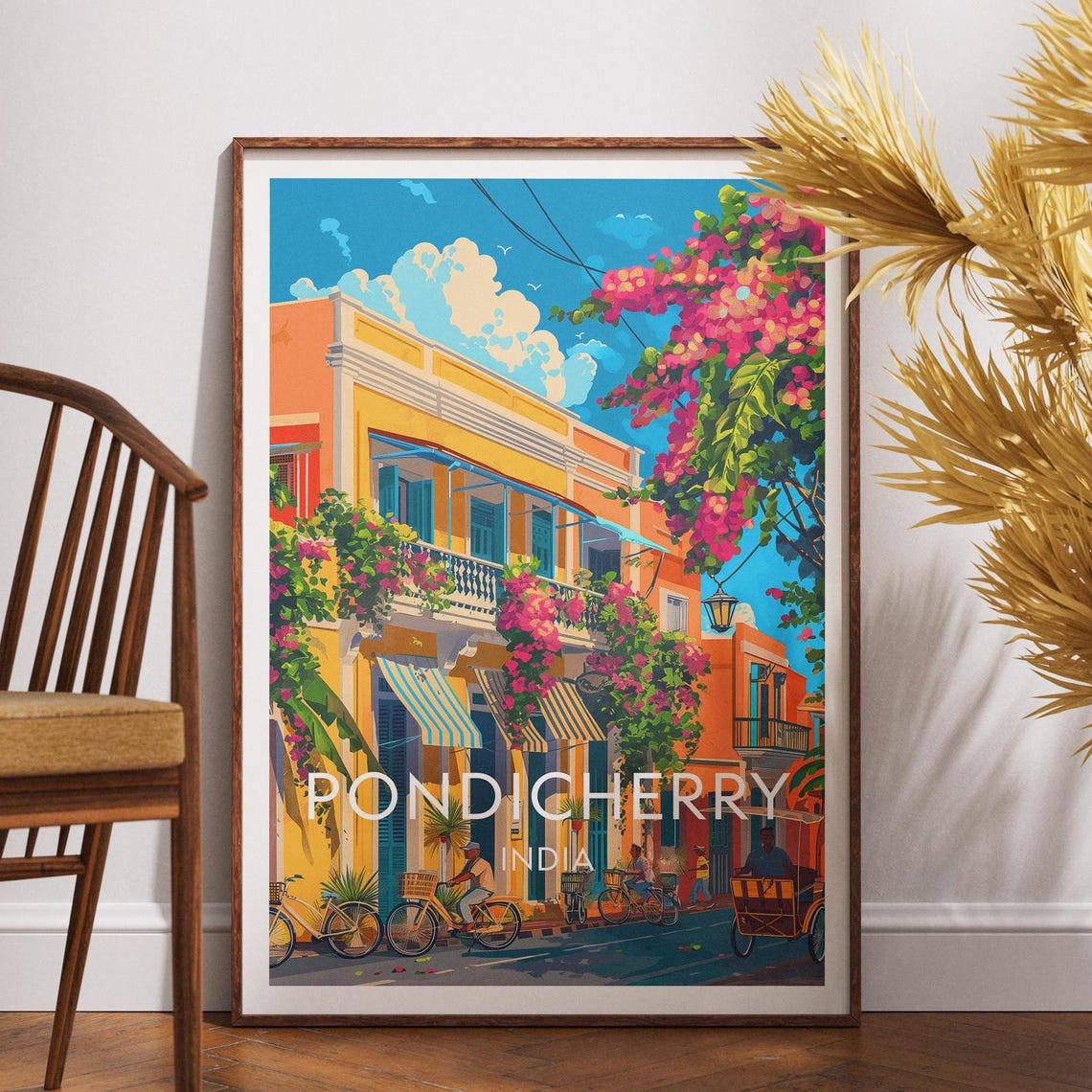 Pondicherry Travel Poster, Tamil Nadu