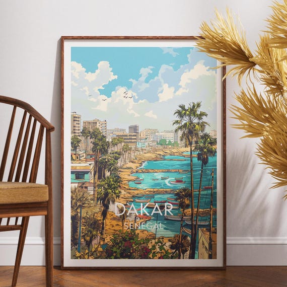 Dakar Travel Print Senegal Poster Wall Art Africa