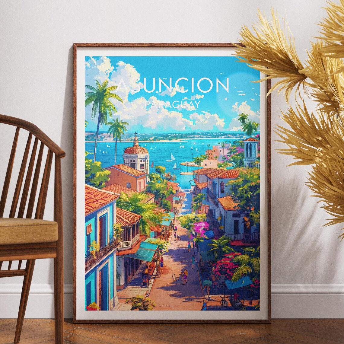 Asuncion Travel Print Paraguay Poster Wall Art South America