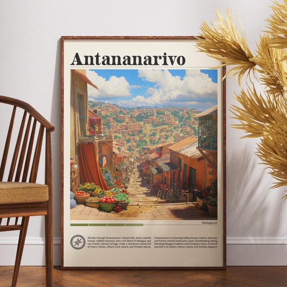 Antananarivo Print Madagascar Wall Art Poster Travel Africa City