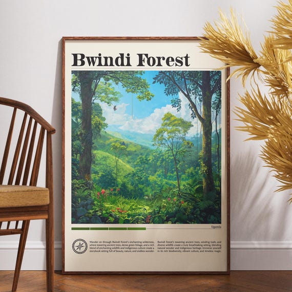 Bwindi Forest Travel Print Uganda Wall Art Poster Africa