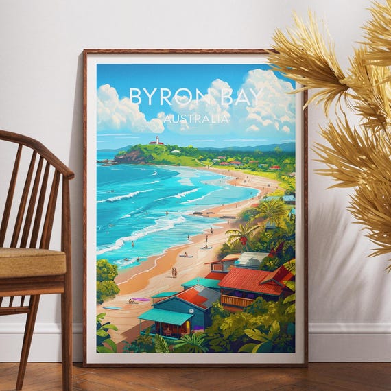 Byron Bay Travel Print Australia Poster Wall Art