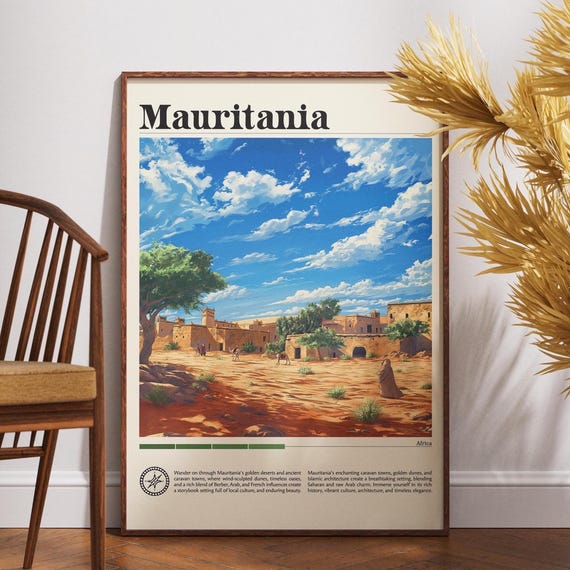 Mauritania Travel Print Africa Poster Wall Art
