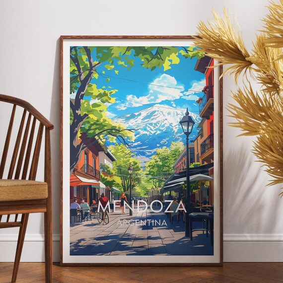 Mendoza Travel Print Argentina Poster Wall Art South America