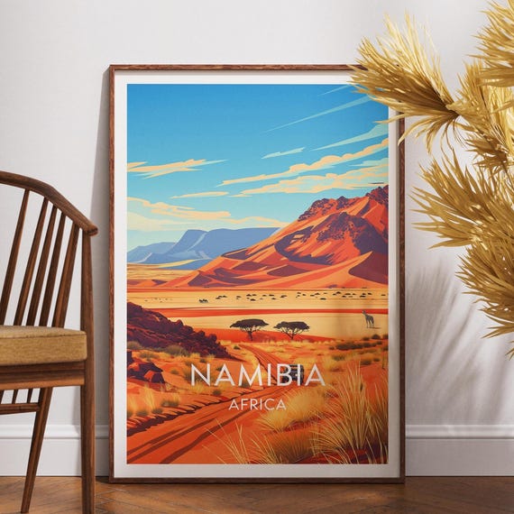 Namibia Travel Print Africa Poster Wall Art