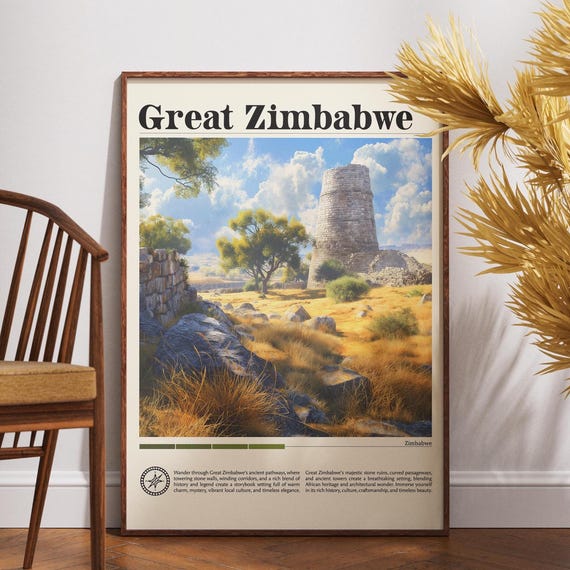 Great Zimbabwe Travel Print Poster Wall Art Africa Masvingo