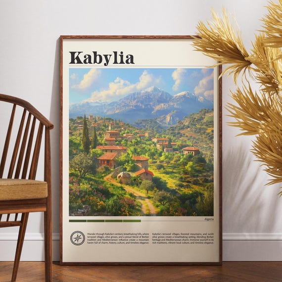 Kabylia Travel Print Algeria Poster Wall Art Africa