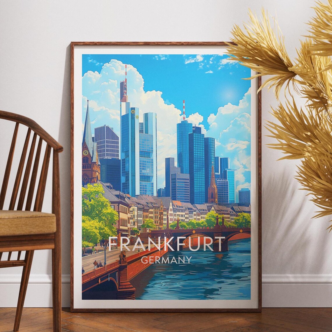 Frankfurt Travel Poster, Germany, Europe Art Print