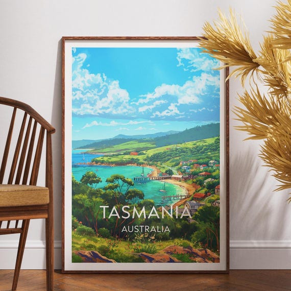 Tasmania Travel Print Australia Poster Wall Art