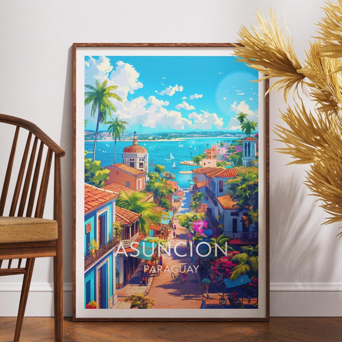 Asuncion Travel Print Paraguay Poster Wall Art South America