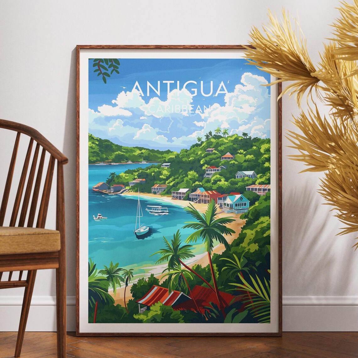 Antigua Travel Print Caribbean Poster Wall Art And Barbuda