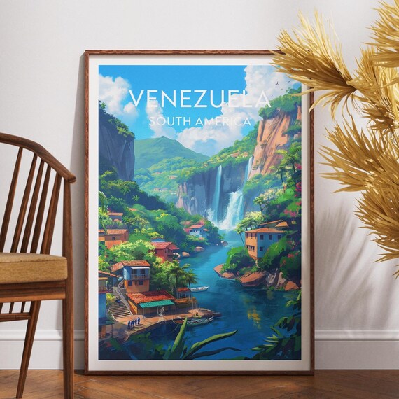 Venezuela South America Retro Travel Art Vintage Adventure Artwork Poster