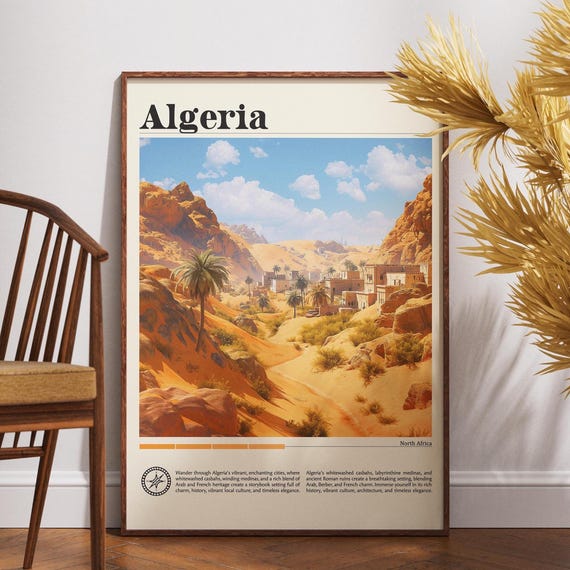Algeria Travel Print Africa Poster Wall Art Algiers