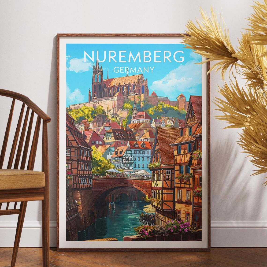 Nuremberg Travel Poster, Germany Europe