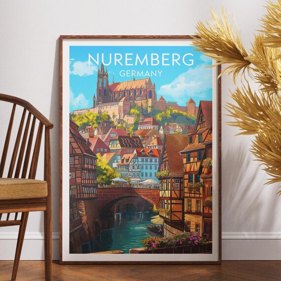Nuremberg Travel Poster, Germany Europe