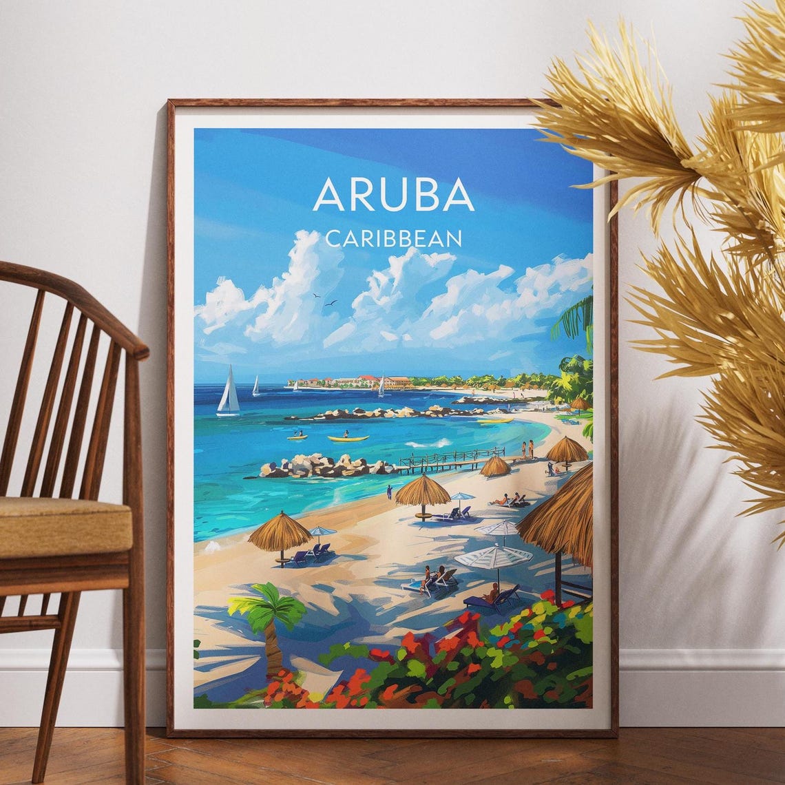 Aruba Travel Print Caribbean Poster Wall Art Mural