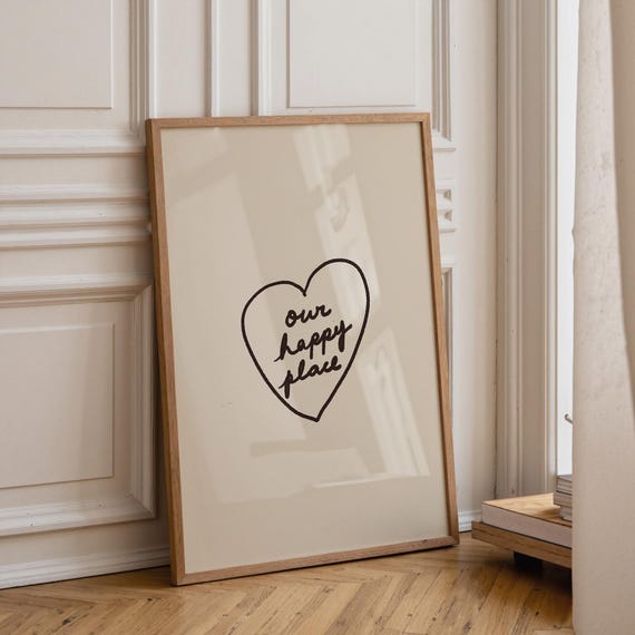 Our Happy Place Heart, Minimalist Living Room