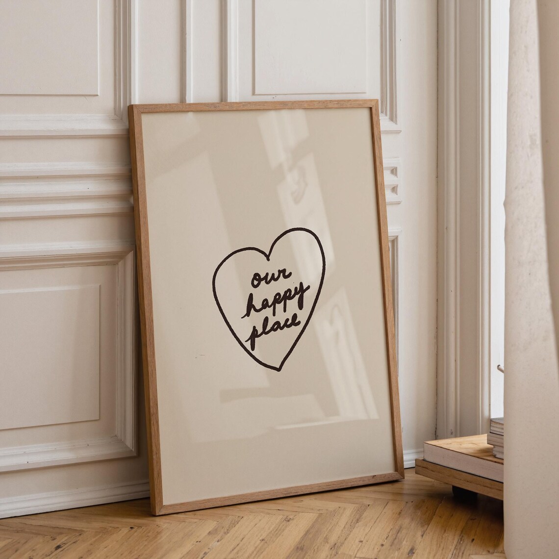 Our Happy Place Heart, Minimalist Living Room