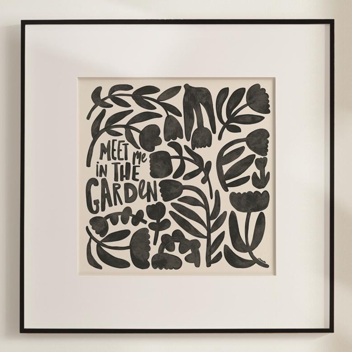 Abstract Botanical Flower Print, Boho Art