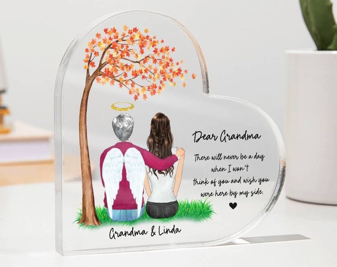 Dear Grandma Memorial Heart Acrylic Wall Art Remembrance Gift