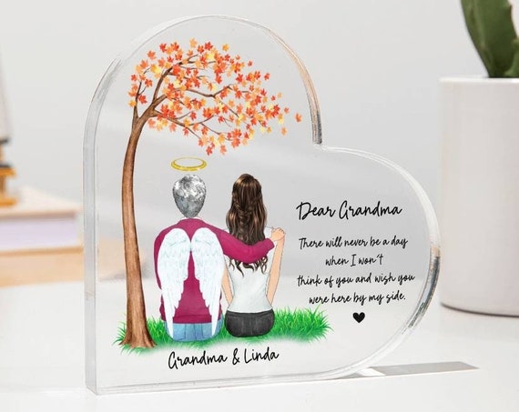 Dear Grandma Memorial Heart Acrylic Wall Art Remembrance Gift