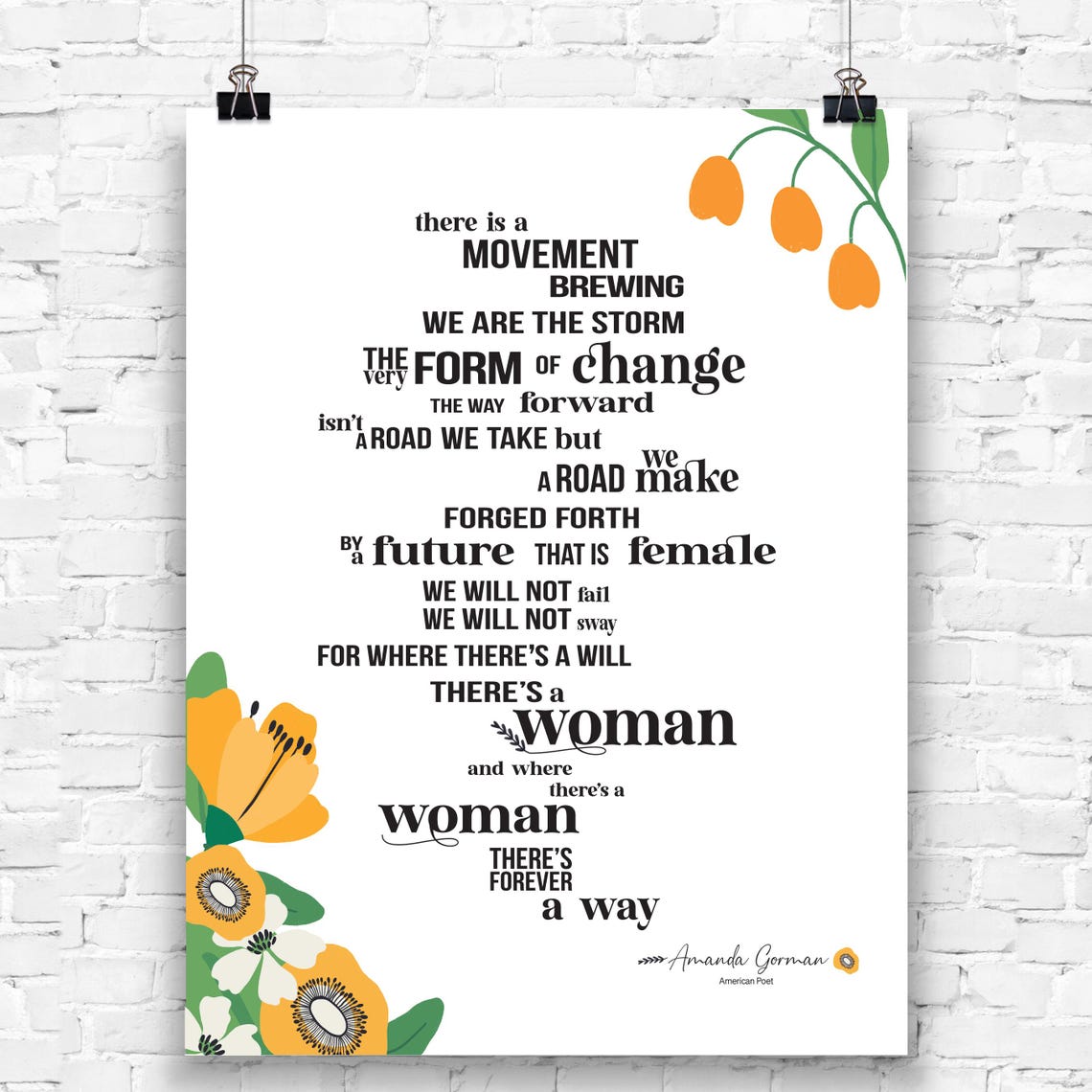 Poet Amanda Gormans There Is A Movement Building Poster Print Celebrating Women - Image 2