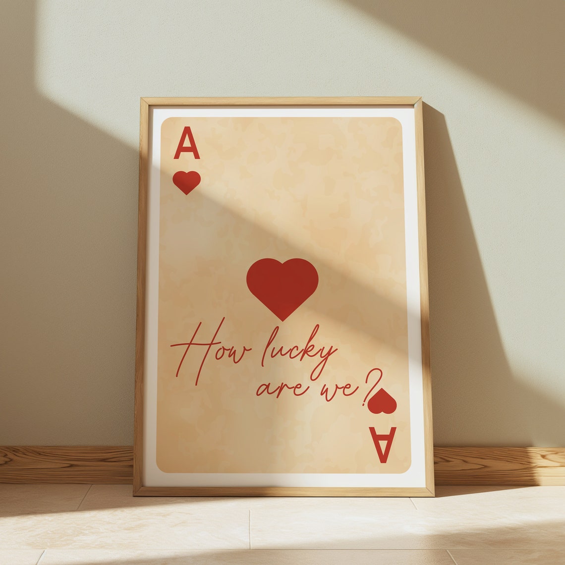 How Lucky Are We Ace of Hearts Card Retro Romantic Love Poster - Image 2