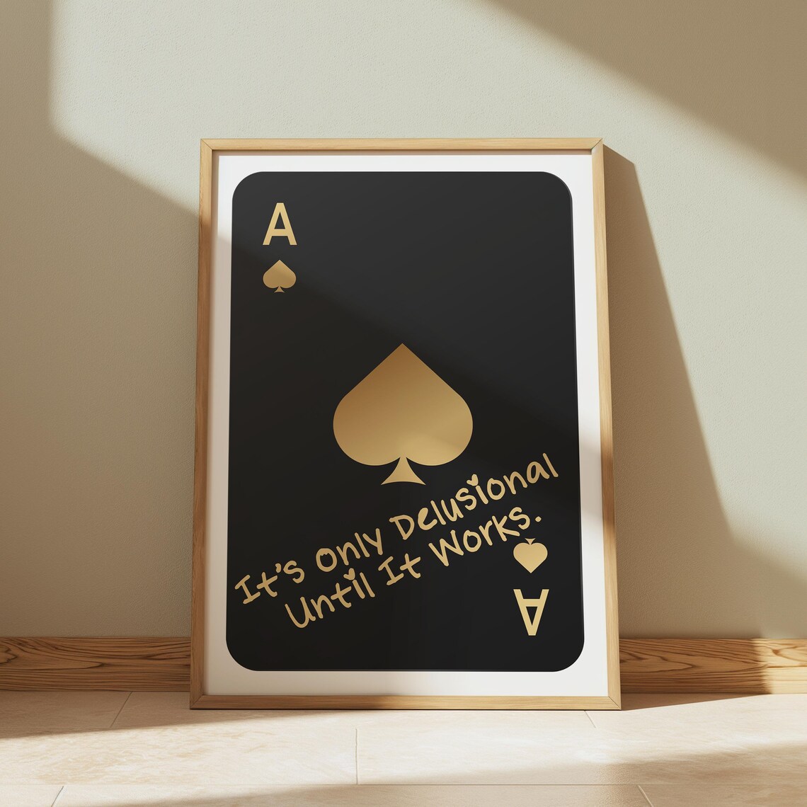 Gold Ace of Spades Playing Card Quote Black and Gold Wall Poster - Image 3