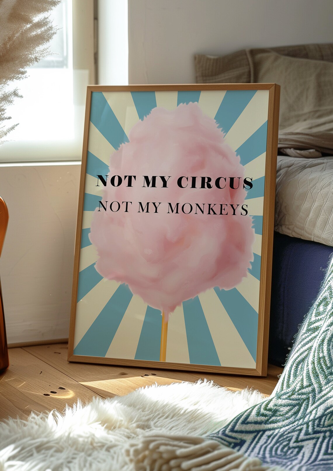 Not My Circus Not My Monkeys Pink Art Print - Image 2