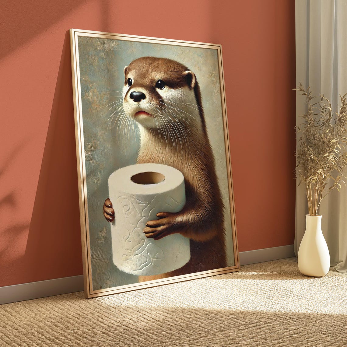 Otter Print Maximalist Bathroom Wall Art Trendy Bundle Preppy Poster Cute - Image 3