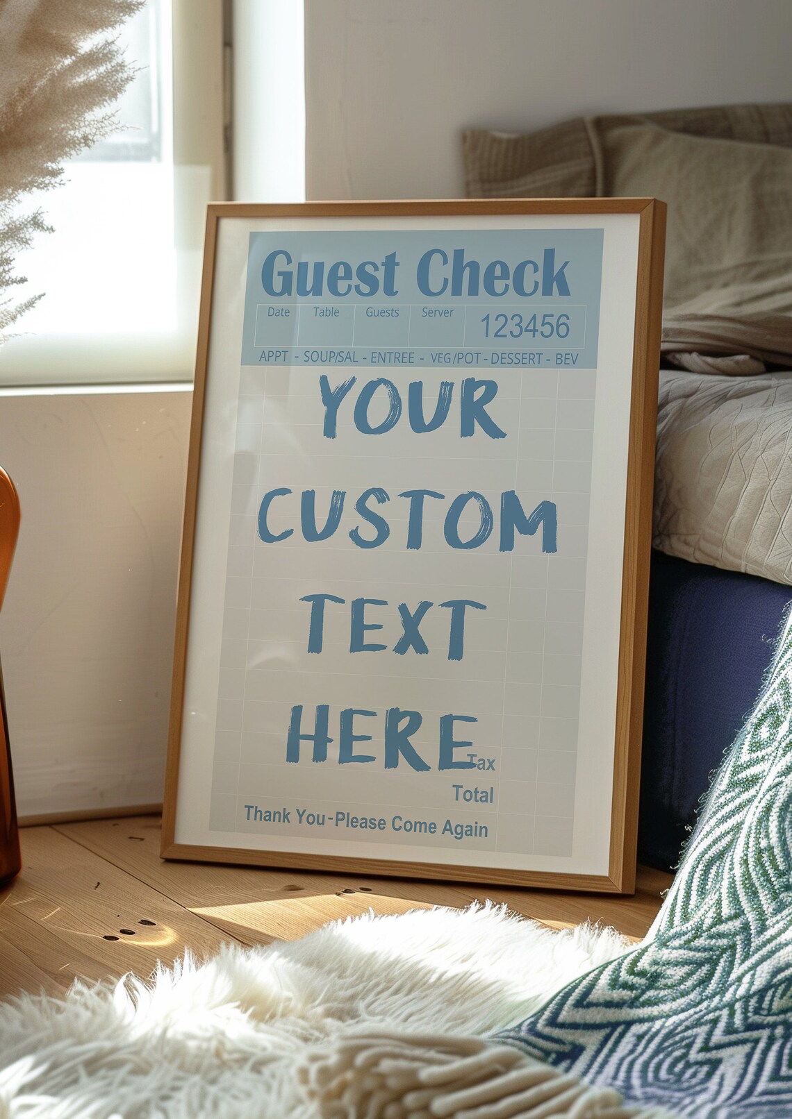 Customize Guest Check Typographic Poster Print - Image 3
