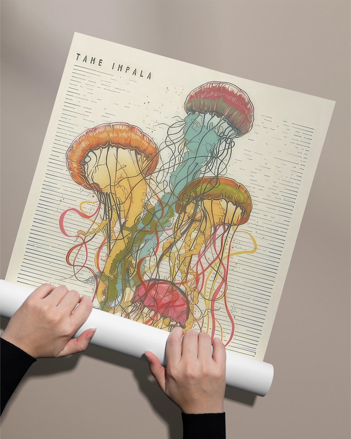 Tame Impala Jellyfish UK Tour 2012 Psychedelic Gig Art Poster - Image 3